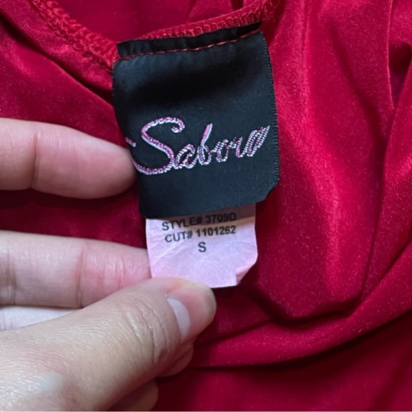 Vintage Red Ruched Bodycon Mini Dress Size S - Picture 6 of 16